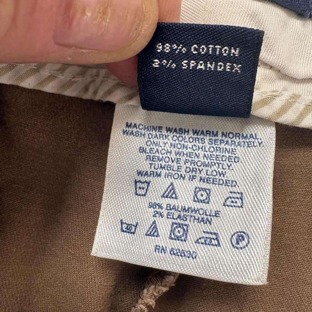 Lands End Fit 2 Womens 12T Brown Chino Pants Wide Leg Cotton Stretch 421914 - Picture 6 of 10